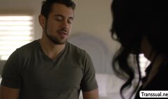 Pale TS Ariel fucks her hot stepbro