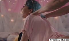 Horny Tbabe toyed and analed by roommate