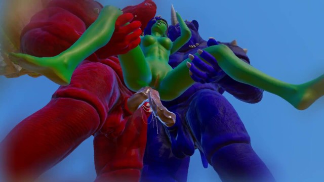 Furry Alien Porn - Furry Monsters And Alien Double Anal Squirting Orgasm Porn Video