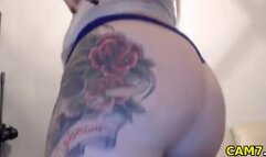 Busty Blonde Babe masturbating with her Dildo