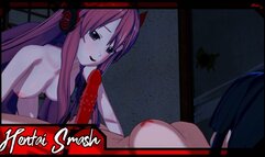 Chelsea licks pussy before getting strapon fucked by Akame - Akame Ga Hentai