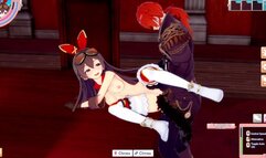 3D/Anime/Hentai.Genshin Impact: Amber orgasms over and over from Diluc's big dick !!