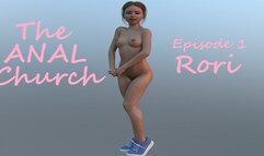 "The anal church" the gorgeous teen Rori gets a huge futanari dick in her ass