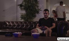 Skinny trans analed by stepbros classmate