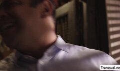 Fat stepdad gives birthday sex on TS stepteen