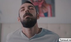 Horny shemale toyed and ass fucked by her neighbor