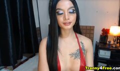 Lovely Tranny Babe Faps her Dick on Cam