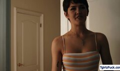 Ts Daisy Taylor sucks stepbros cock