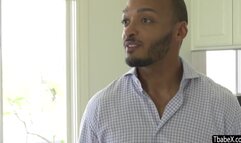 Busty ttanny babe sucks big black cock