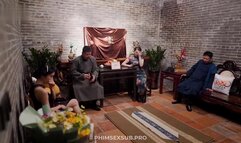 Girl fucks happy in front of others