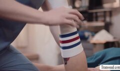 Smalltits trans barebacks her guy client