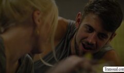 Skinny TS lets stepbro bareback her ass