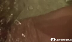 Interrupting her bath for an amazing blowjob