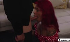 Horny dude bareback fucks his TS stepmom