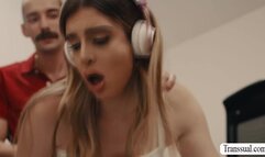 Horny stepdad bareback busty TS stepteen