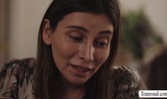 Busty shemale caught and fucks stepteen