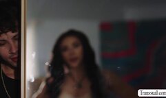 Seductive TS let steson bareback her ass