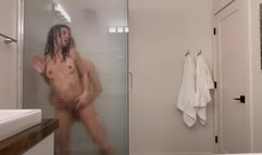 Steamy Glass Shower: Hot Couple on Vacation