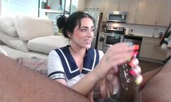 Pale Dark Haired Slut BBC Deepthroat