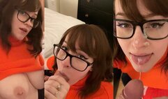 Jinkies! ;) blowjob in my Velma Cosplay