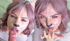 Girlfriend Sucking My Cock Closeup - Facial