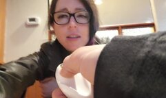 Public Orgasm. He Controls My Toy Till I Cum