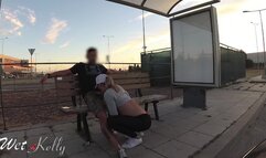 Slutty girlfriend with big ass fucked in the bus station. 4K WetKelly