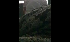 Step mom in jeans has strong erection in bed with step son and fuck