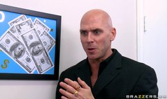 Rich boss licks black hair Kimber Kay on office table