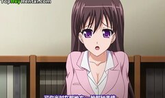 Hentai busty teen satisfies her man