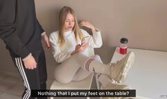Insolent Girlfriend Threw Her Legs On The Table And Was Fucked For It.