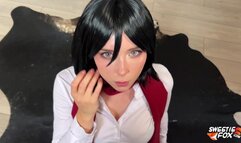 Wow! Eren Yeager Roughly Fucks Mikasa and Cums Twice On Ass and on Pussy POV. Yehoo!!!