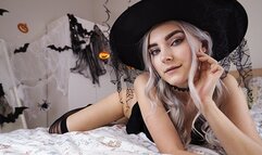Cute horny witch gets facial and swallows cum - Eva Elfie
