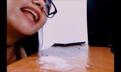 Spit and lick your own cum