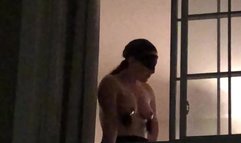 Girlfriend naked in window