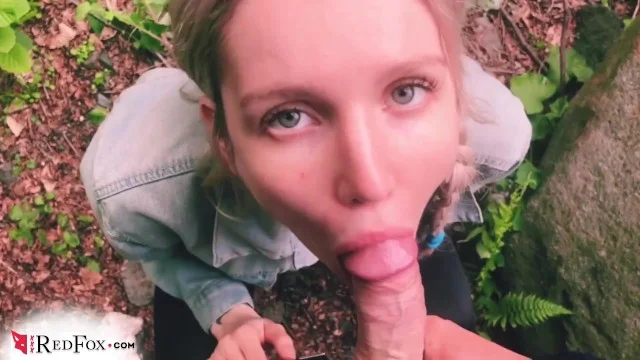 Sensual Blowjob Swallow - Beautiful Girl Sensual Blowjob Lover In The Wood - Cum Swallow Porn Video