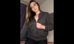 girl flashes small tits