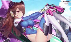Overwatch d.va Masturbates and cums hard with toy. (dva, d va)