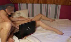 Helped each other cum while watching porn. Joint Masturbation.