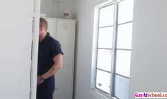 Hunk janitor bareback fucks nerdy Shae tight wet ass