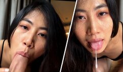 My Asian throat belongs to him - I swallow his cum - POV 4K