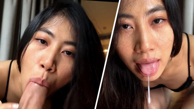 Asian Cumshot Pov - My Asian Throat Belongs To Him - I Swallow His Cum - POV 4K Porn Video