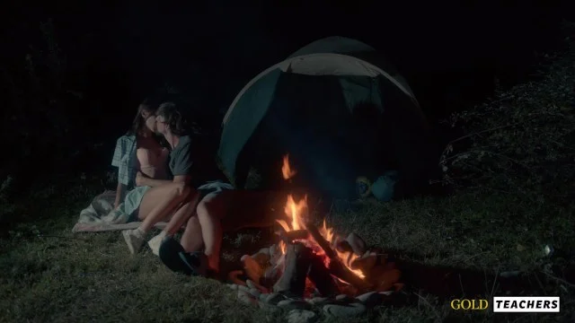 American Schoolgirl Has Romantic Sex By The Night Fire Porn Video