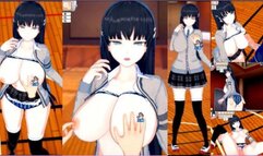 [Hentai Game Koikatsu!] Big tits Expressionless schoolgirl  is rubbed with her boobs. And sex. Anime