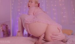 Step Daughter in see through nightie gets ass fucked and creampied