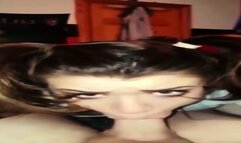 Cute Brunette Teen With Pigtails Sucks A Dick In POV After School