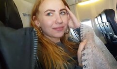 PUBLIC AIRPLANE Handjob and Blowjob