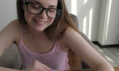 Naughty teen bookworm learns anatomy on a real big cock ! 18 y.o.