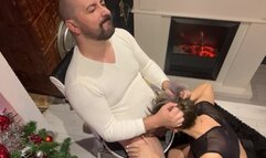 My HOT skinny blonde First face fuck gag slopy saliva