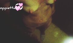 Public shower of the campsite with the voyeur